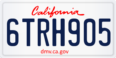 CA license plate 6TRH905