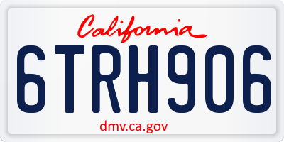 CA license plate 6TRH906