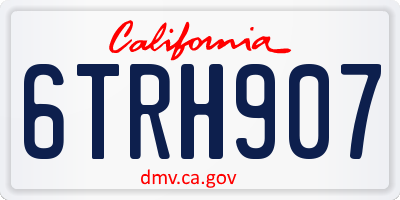 CA license plate 6TRH907