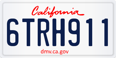 CA license plate 6TRH911