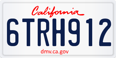 CA license plate 6TRH912