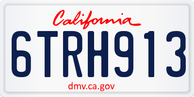CA license plate 6TRH913
