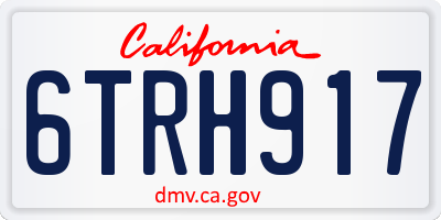 CA license plate 6TRH917