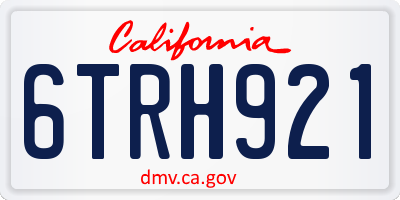 CA license plate 6TRH921