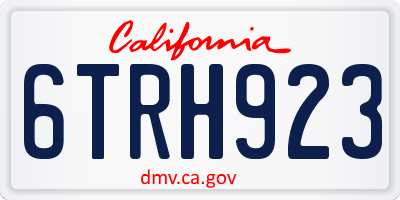 CA license plate 6TRH923