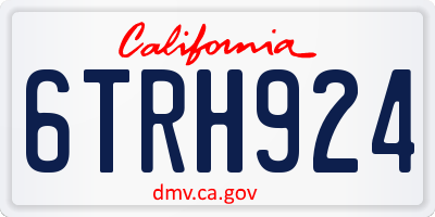 CA license plate 6TRH924