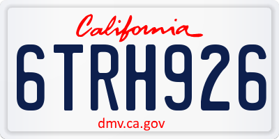 CA license plate 6TRH926