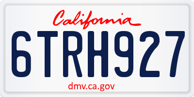 CA license plate 6TRH927
