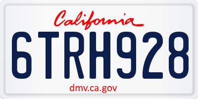 CA license plate 6TRH928