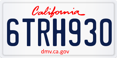 CA license plate 6TRH930