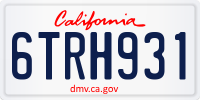 CA license plate 6TRH931