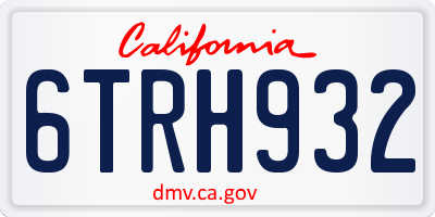 CA license plate 6TRH932