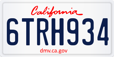 CA license plate 6TRH934