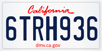 CA license plate 6TRH936