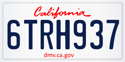 CA license plate 6TRH937