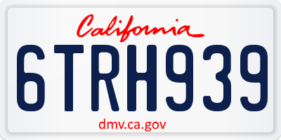 CA license plate 6TRH939