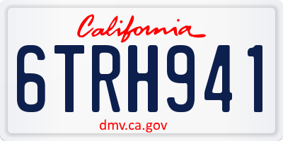 CA license plate 6TRH941