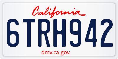 CA license plate 6TRH942