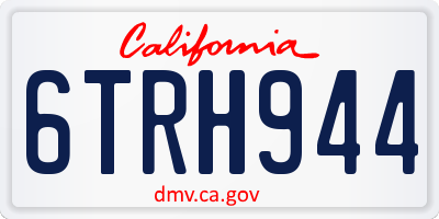 CA license plate 6TRH944