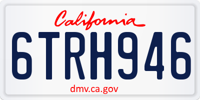 CA license plate 6TRH946