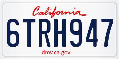 CA license plate 6TRH947