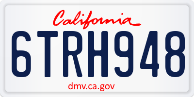 CA license plate 6TRH948