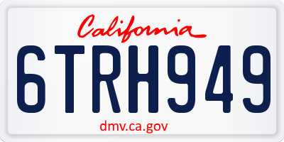 CA license plate 6TRH949