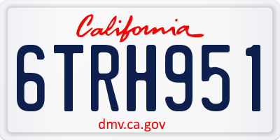 CA license plate 6TRH951