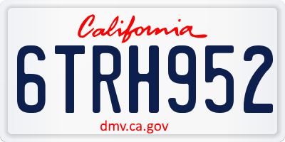 CA license plate 6TRH952