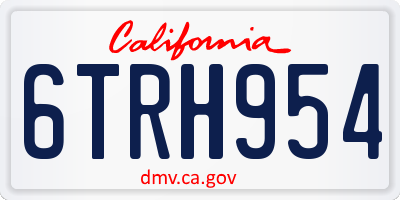 CA license plate 6TRH954
