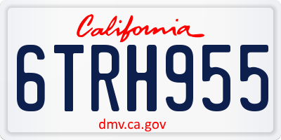 CA license plate 6TRH955