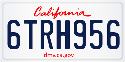 CA license plate 6TRH956