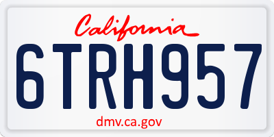 CA license plate 6TRH957