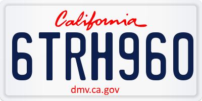 CA license plate 6TRH960