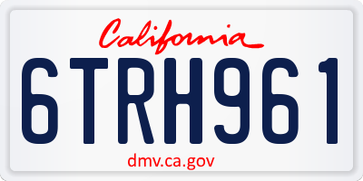 CA license plate 6TRH961