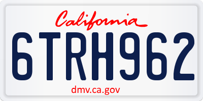 CA license plate 6TRH962