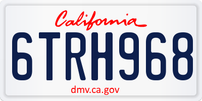 CA license plate 6TRH968