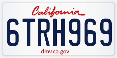 CA license plate 6TRH969
