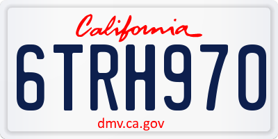 CA license plate 6TRH970