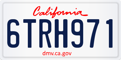 CA license plate 6TRH971