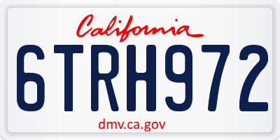 CA license plate 6TRH972