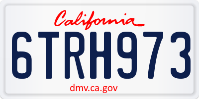 CA license plate 6TRH973