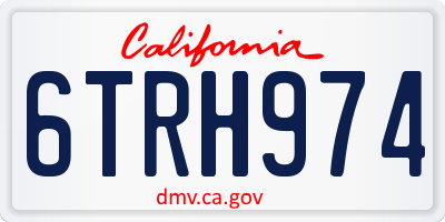 CA license plate 6TRH974