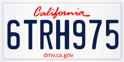 CA license plate 6TRH975