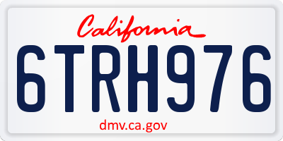 CA license plate 6TRH976