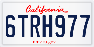 CA license plate 6TRH977