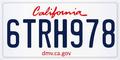 CA license plate 6TRH978