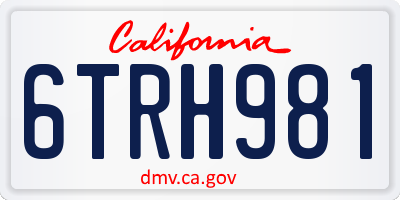 CA license plate 6TRH981