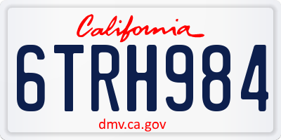CA license plate 6TRH984