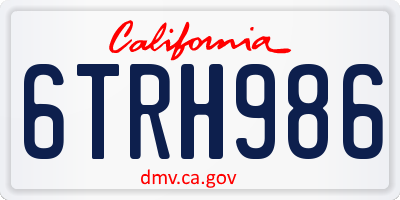 CA license plate 6TRH986